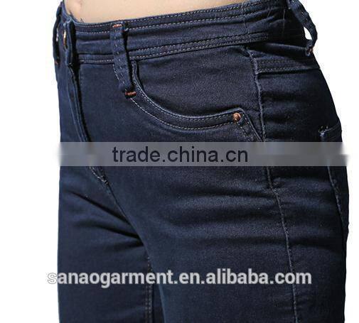 2015 wholesale Euramerican mid-waisted women's straight jeans