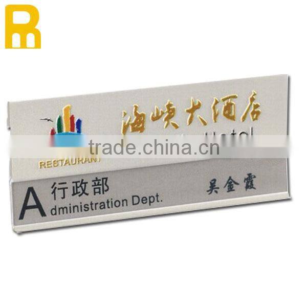 2014 hot sell new products custom logo metal name badge clip