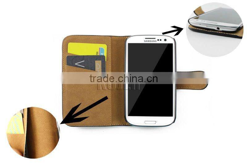 Cell Phone Horizontal Flip Leather Case for SAM Galaxy S3(i9300)