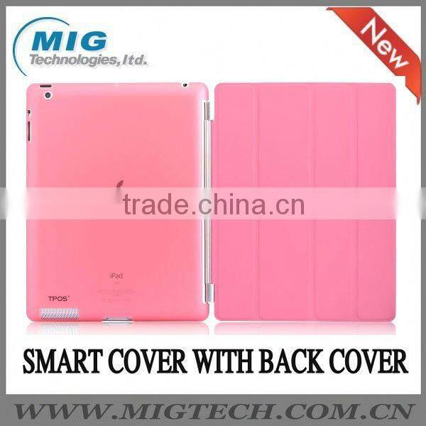 Smart cover with back hard cover for ipad2 3, for ipad 3 case