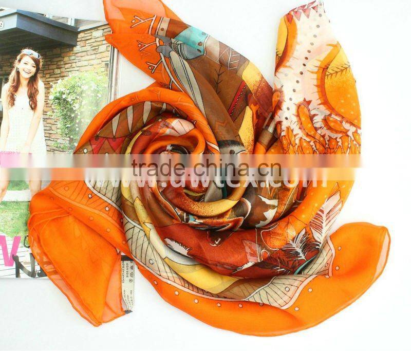 Digital print silk scarf