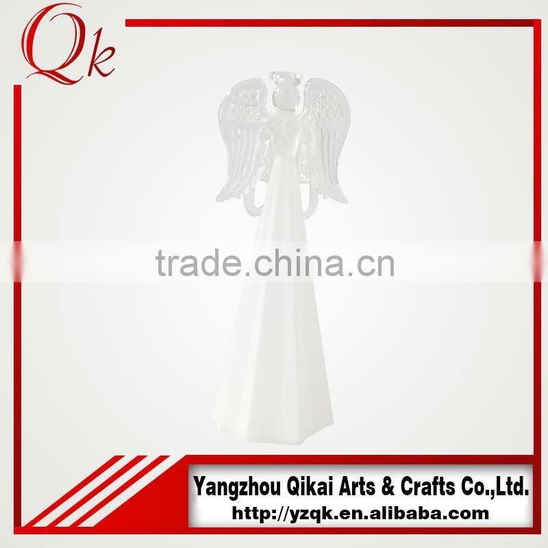Nice looking glass angels glass crafts with candlestick for festival decoration