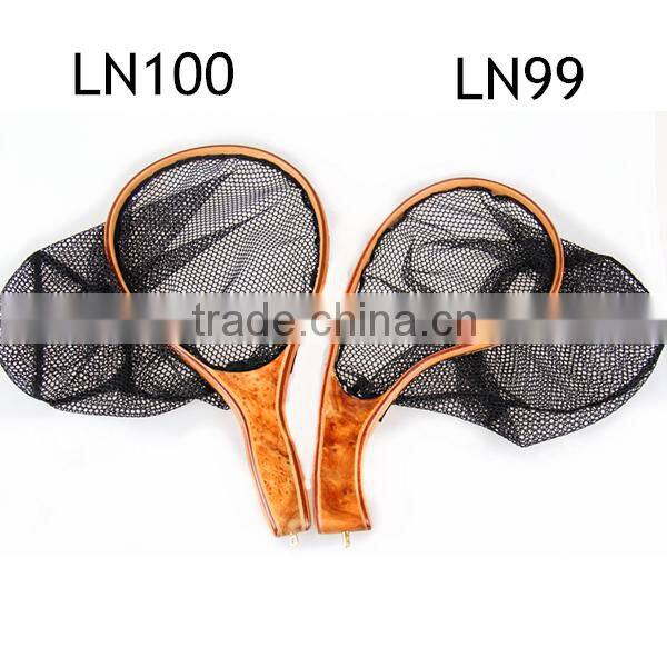 Ghost wooden fly fishing landing net