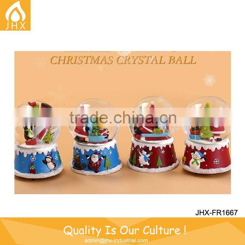 Newest Led Christmas Snowman Santa Crystal Ball Music Box