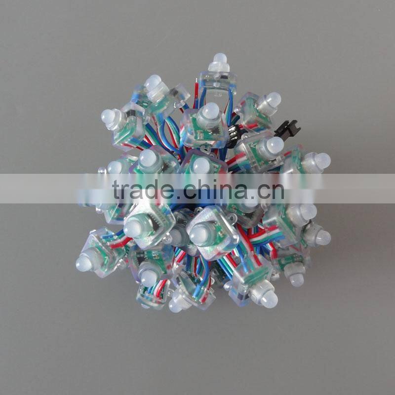 100PCS/ string 12V IP68 WS2811/2801 Pixel Full Color RGB Square LED Module String Waterproof addressable LED