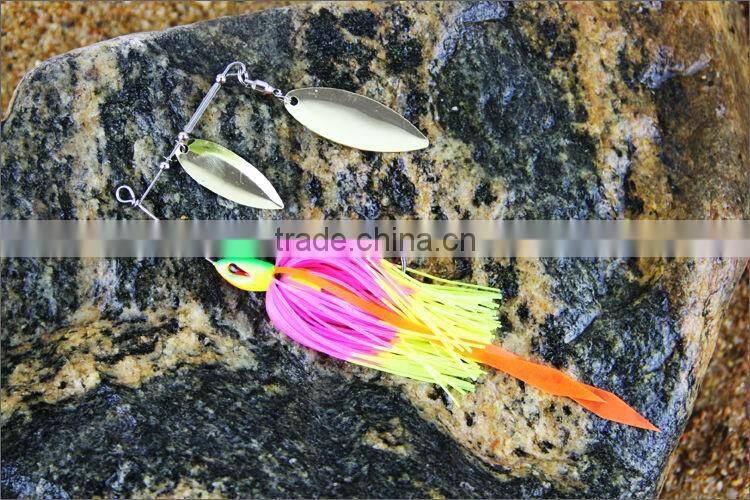 Skirt Spinner Bait Mental Fishing Lure Jig Head Spinning Fishing Lure
