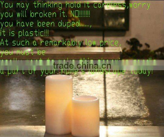 plastic beautiful printing pillar flameless decorative led candles