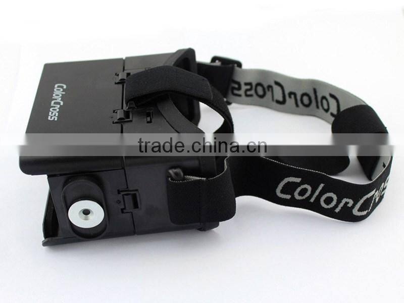 Color Cross ABS Plastic 3D Virtual Reality Helmet Video Glasses 4.0-6.0inch for Smartphone