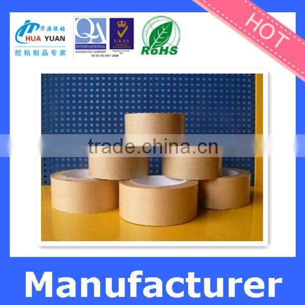 Strong initial adhesion white wood fiber reinforced kraft paper tape