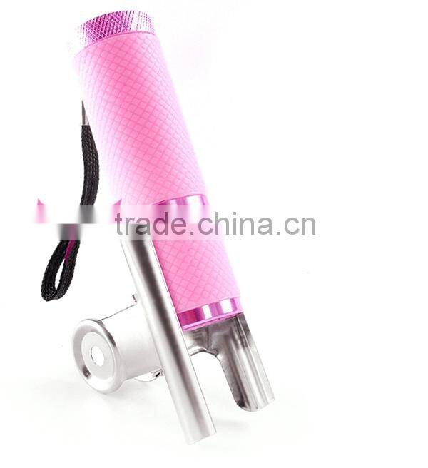Aluminum Alloy Mini UV Gel Curing Lamp Portable Nail Dryer LED Flashlight Torch