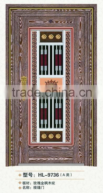 Mordern house used stainless steel exterior front door designs seam door