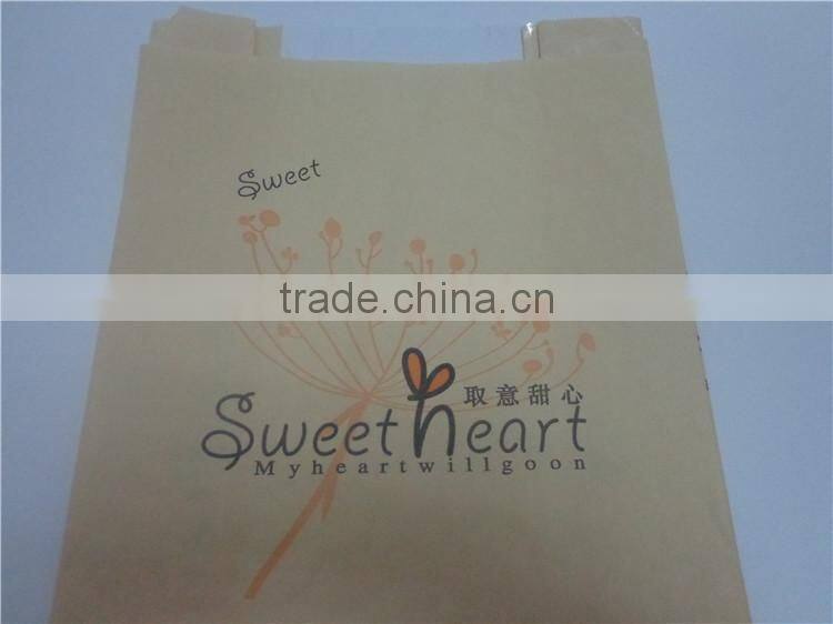 Clear window food packing brown bread packaging paper bag with side gusset