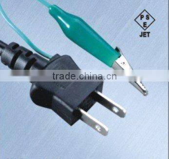 pse 125v home use ac power cord plug with clip