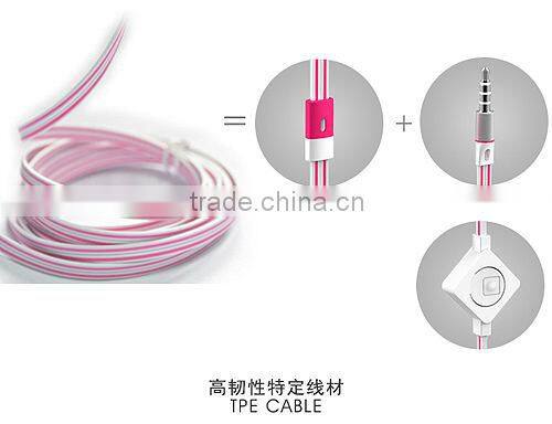 Flat cable Earphones