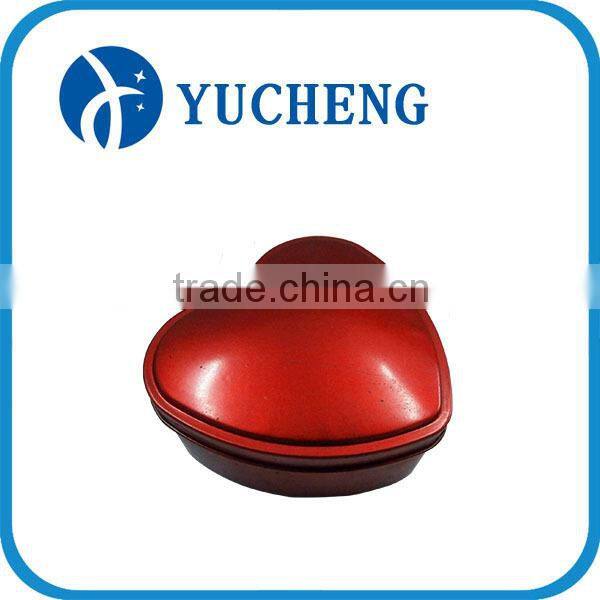 Chinese beautiful red heart shape gift candy metal craft tin box
