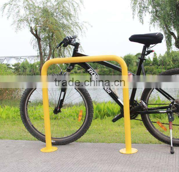 2012 Lastest Yellow Powder Coated Loop Bicycle Rack Factory