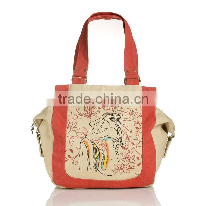 Beauty Girl Print Shoulder bag for Young Ladies