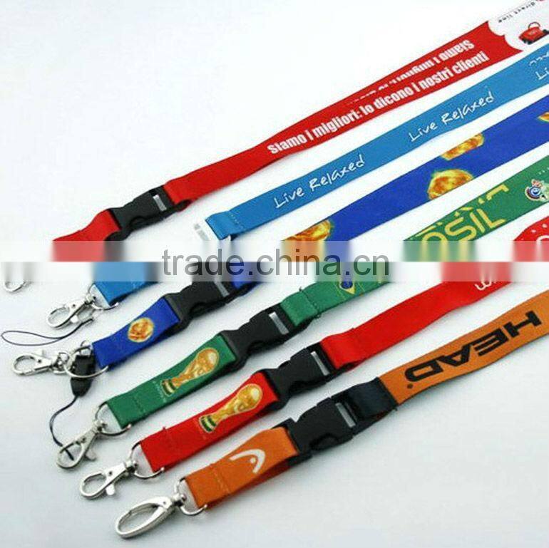 reflective printed satin lanyard