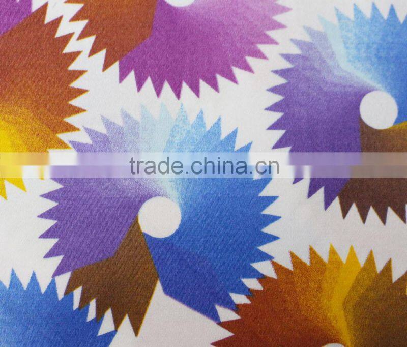 spandex cotton satin geometric printed cotton fabric