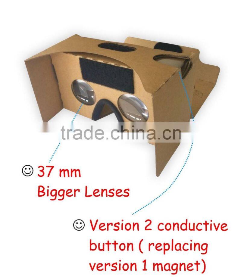 the newest Cardboard V2, Version 2 or V2.0 3D VR Virtual Reality Glasses, Nose pad, NFC for cell phone smart phone
