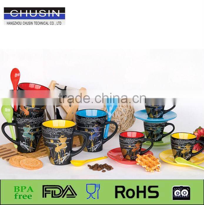 customized ceramic mug with handle in flower design