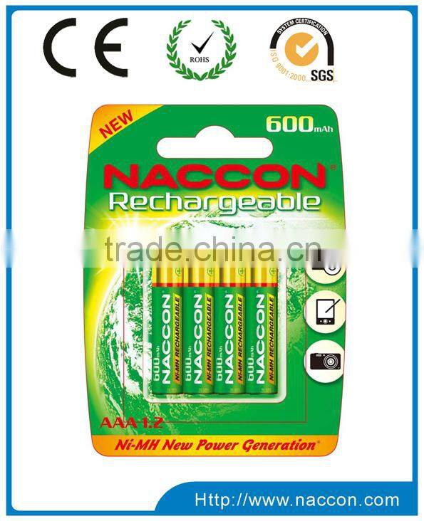 Naccon AA 1.2V ni-mh rechargeable battery factoryC tr