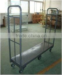 500kg Load Warehouse Logistic Workshop Steel Wire Foldable Roll Trolley Cart Gray