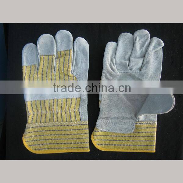 Made In China cow split leather rubberized cuff gloves