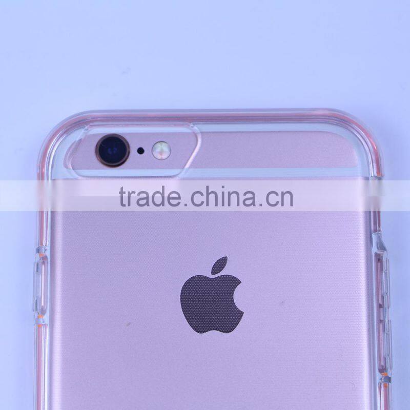 for iphone 6s with shockproof frame tpu case,1.2mm transparents color