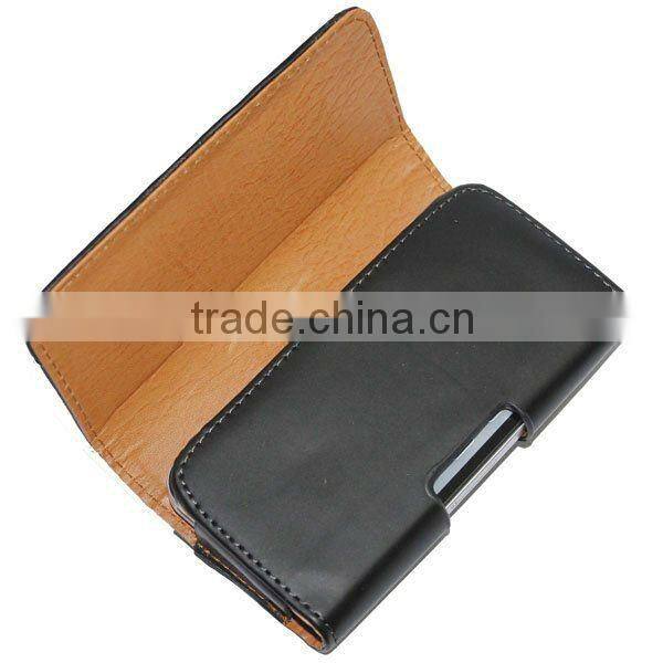 Handmade belt clip leather case for iphone 4