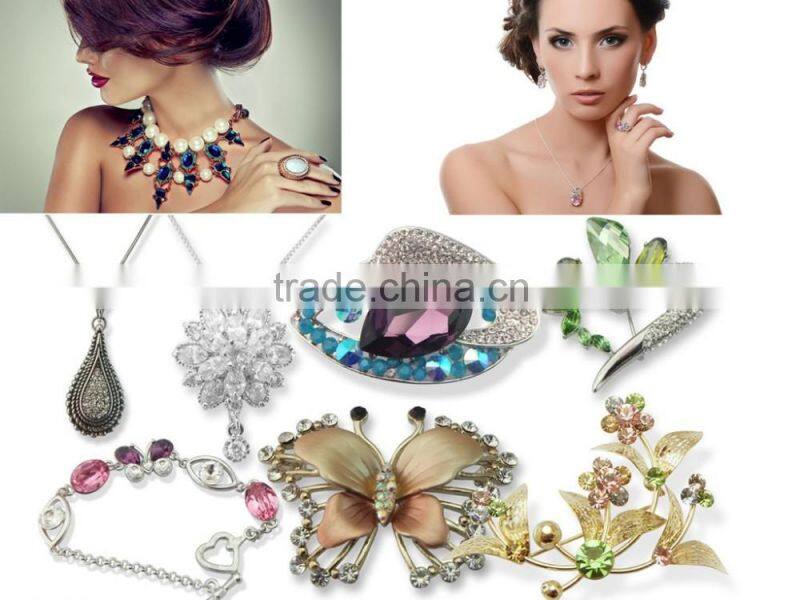 Women female fashion necklace new design 24k rhodium necklace for women