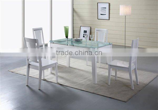 fashionable transparent smooth rectangular glass dining table top