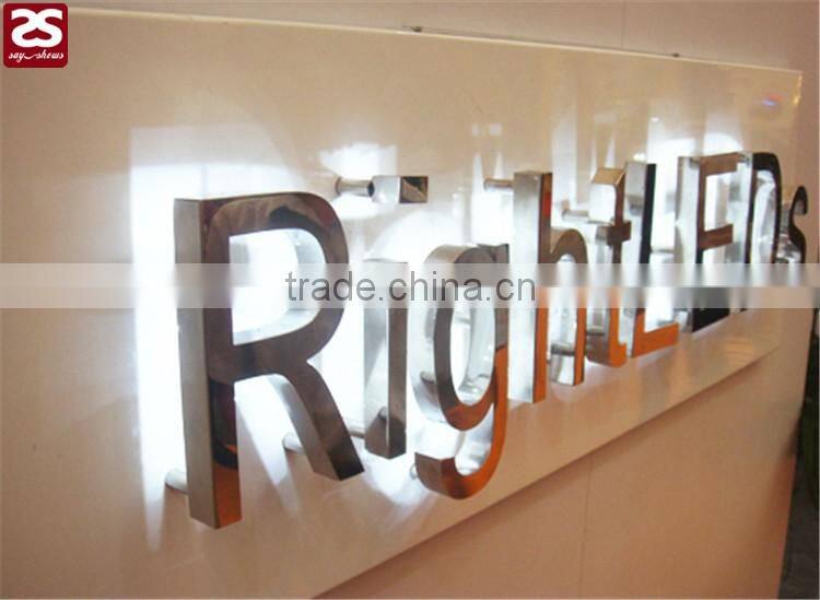 CE certified stainless steel metal signage outdoor illuminated sign letter