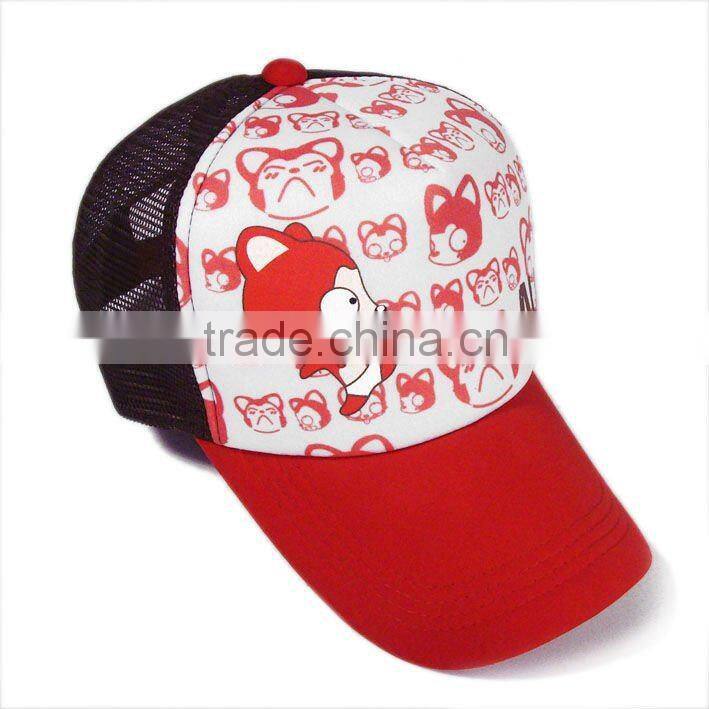 fashion design OEM printed logo sport cap cycling mesh hat trucker cap