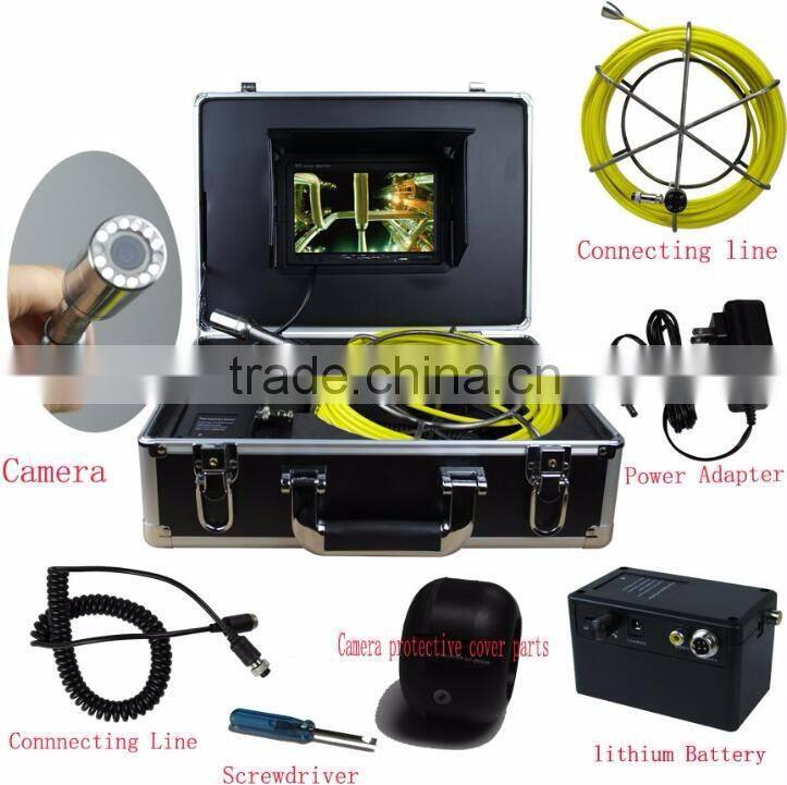 2016 Latest product! Made in China 200m Pipe Inspection Robot Camera with PTZ Camera E5 Head