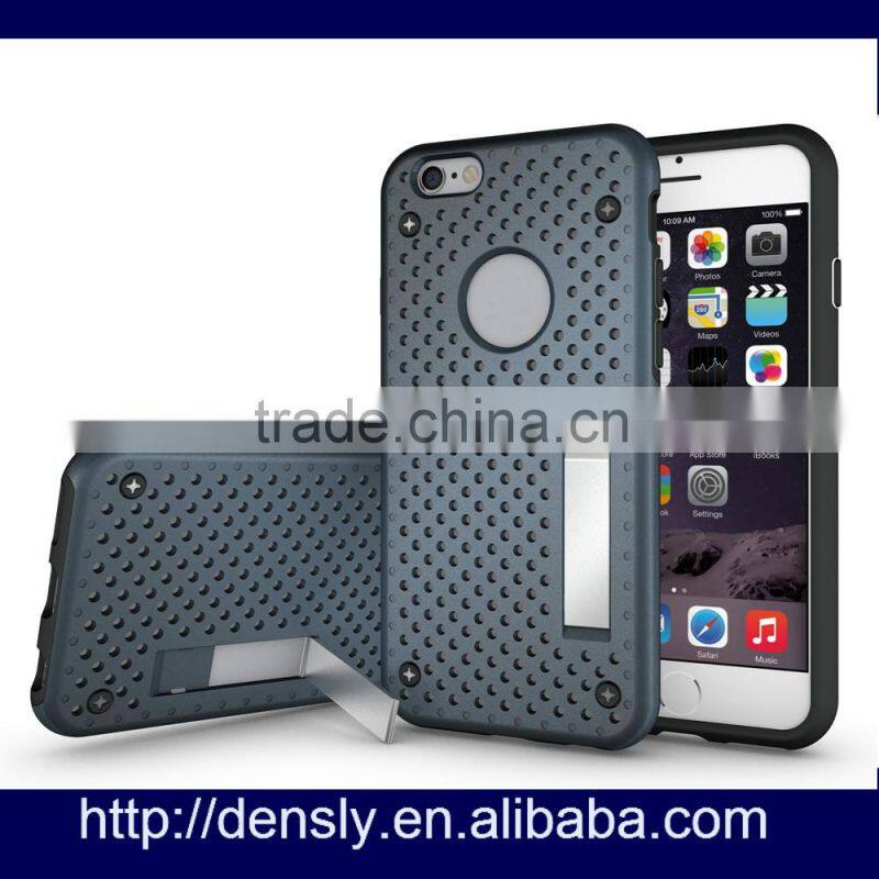 whosale Shockproof armor case for iphone 6s,2 in 1 gridding case for iphone 6