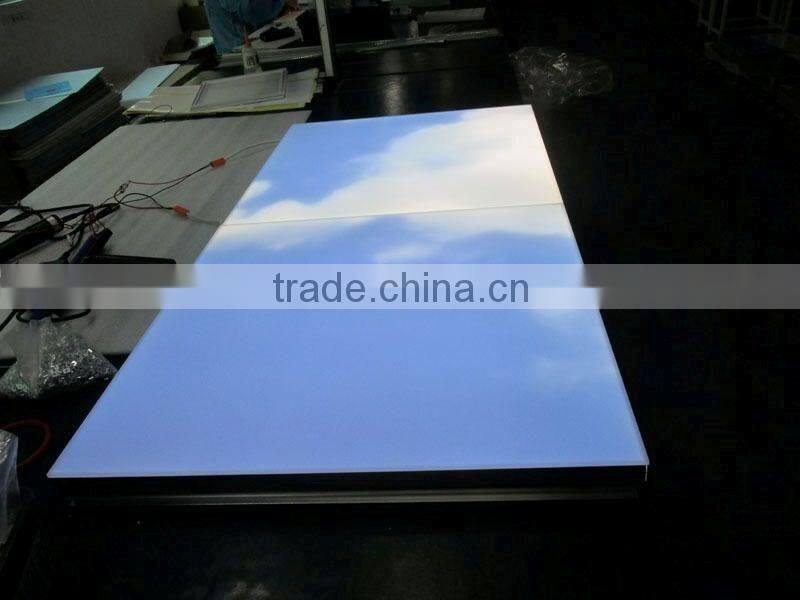 Frameless Patent Product Surface Mount 48W 0~10V/1~10V Dimming 595X595MM LED Ceiling Sky Panel with 3528 SMD LED