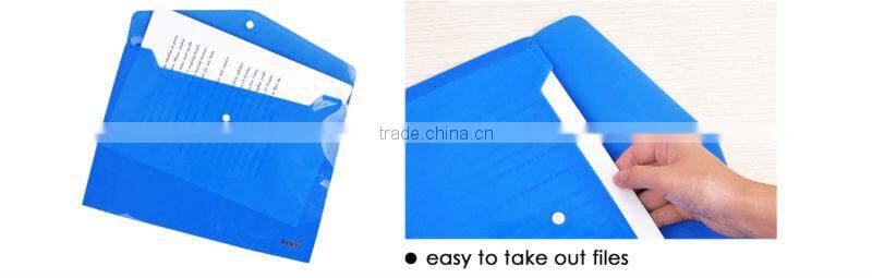 Good quality A4 solid color plastic buckle file pocket