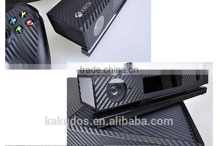 Factory New Arrival Custom Carbon Fiber Skin Vinyl Decal for xbox one with two skins for gamepad