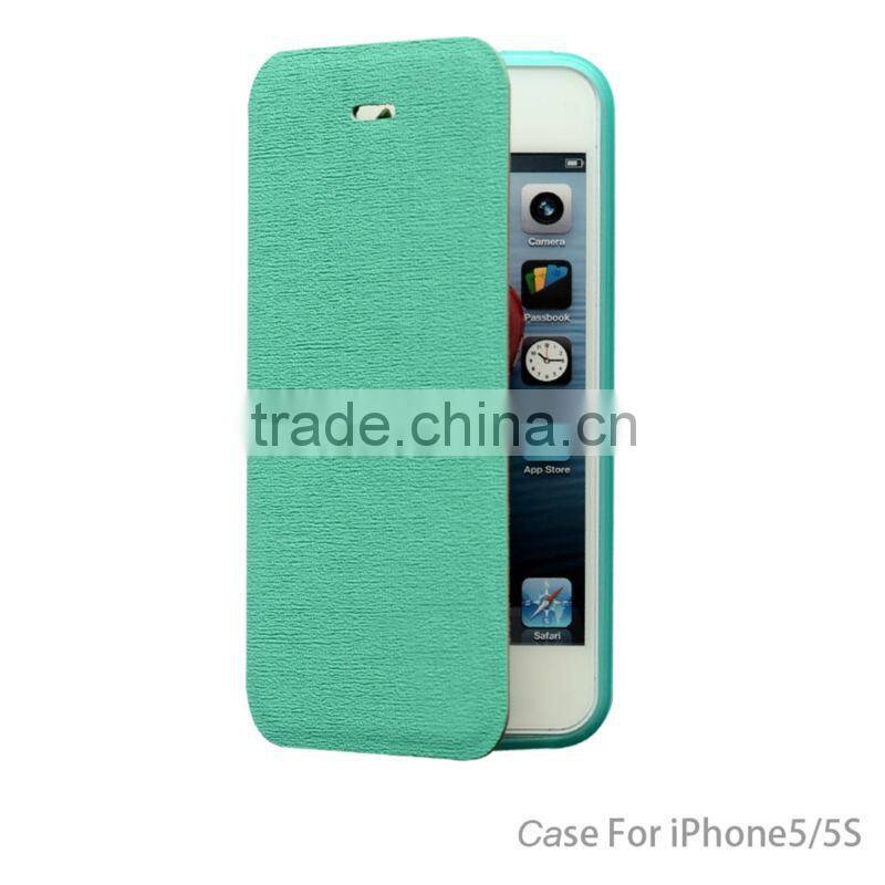 2014 solid color book type smartphone case for iphone 5