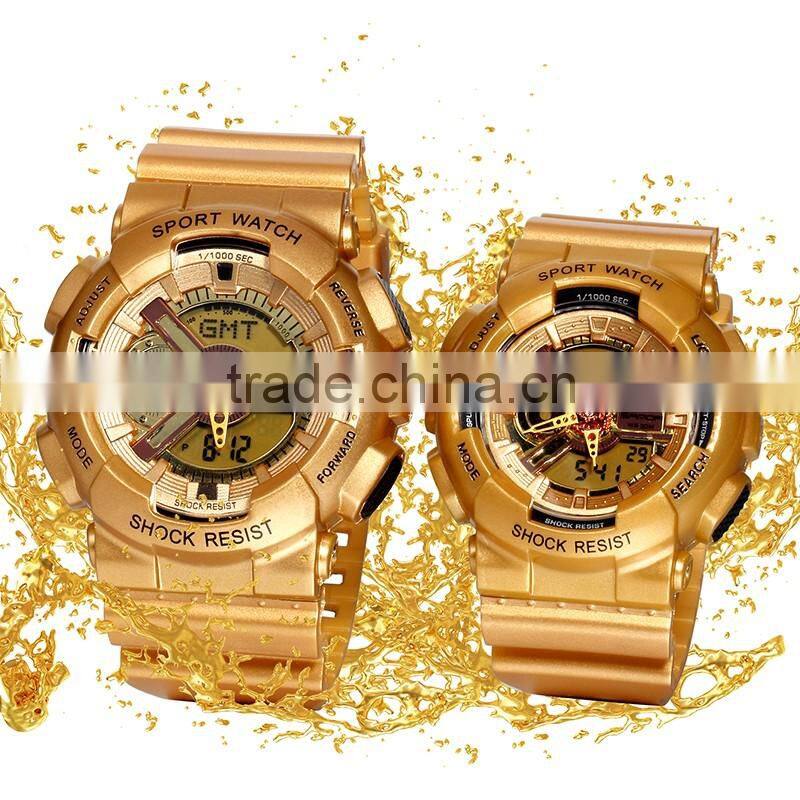 waterproof multifunction couple watch all gold luxury couple watch sports couple watch