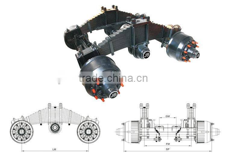 4 Axle semi trailer air bag suspension