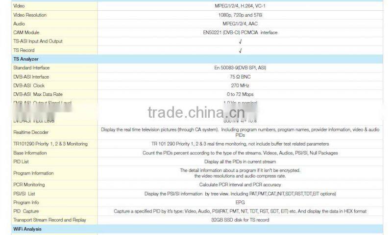 NEW S7200 Analog Digital Satellite TV Analyzer DVB-C/T/H/T2/S/S2