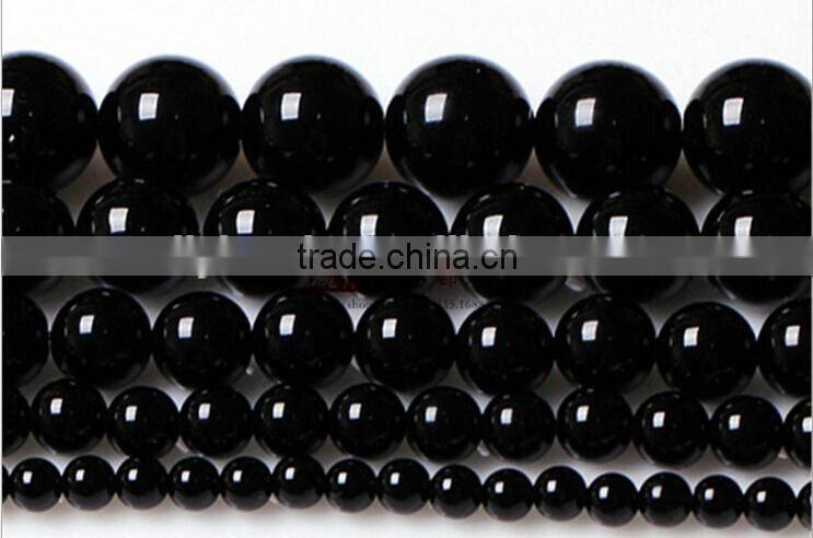 wholesale natural black agate round 8mm loose beads