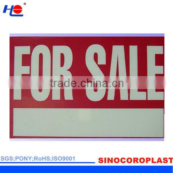 impact resistance waterproof pp coreflute colorful signboard