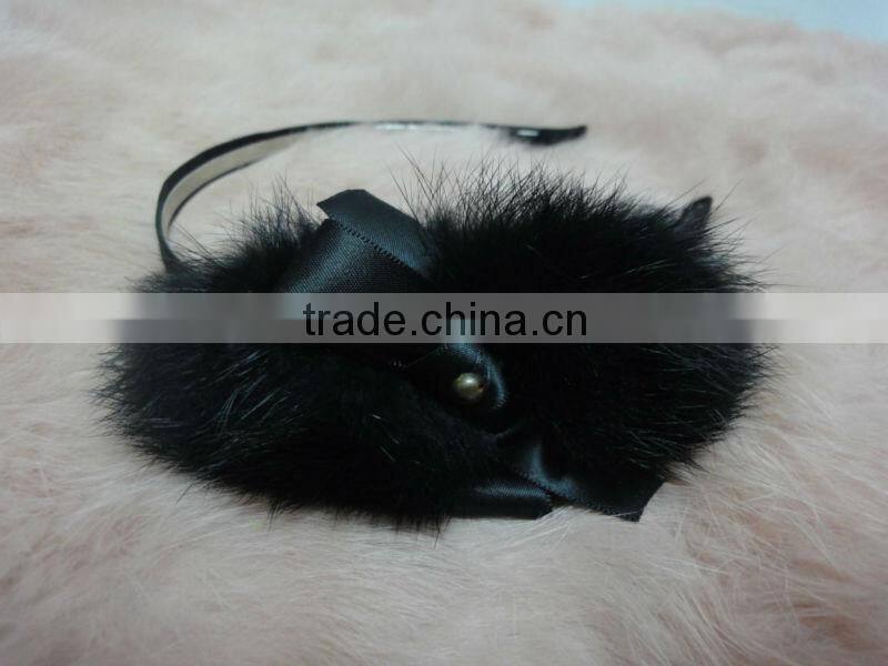 Mink fur hair accessories hair bands for girls, fluffy hair band