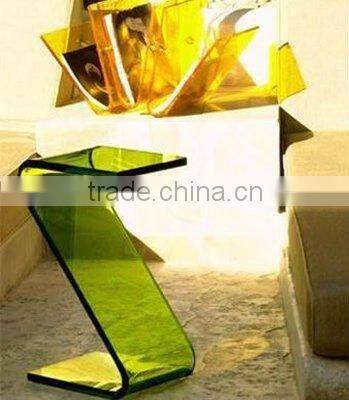 acrylic green Frosted zigzag table