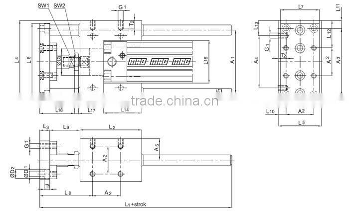 Festo Series Linear Guided Rod Cylinder