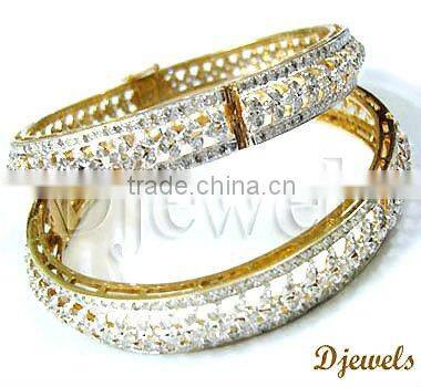Ladies Diamond Gold Bangles, New Look Diamond Gold bangles, Gold Bangles