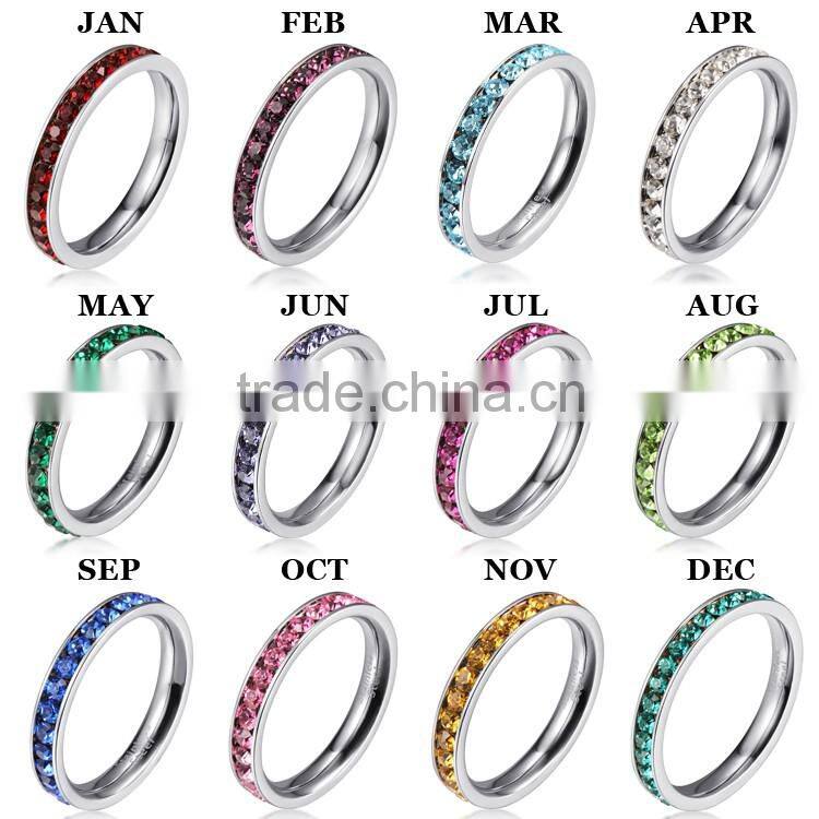 online shop china key ring keys stainless steel engagement ring diamond custom green crystal stone bands for women May